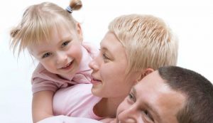happy families - Mum, Dad and child